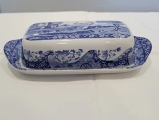 Vintage Spode Blue Italian Butter Dish - England  MORE SPODE in my store