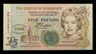 M499491 - States of Guernsey D.P. Trestain Uncirculated Millenium £5 Banknote #2