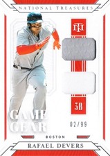 2019 Panini National Treasures Rafael Devers Game Gear Material /2 Card