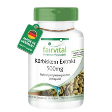 Kürbiskern Extrakt 500mg - 90 Kapseln - mit Selen - für Schilddrüse | Fairvital