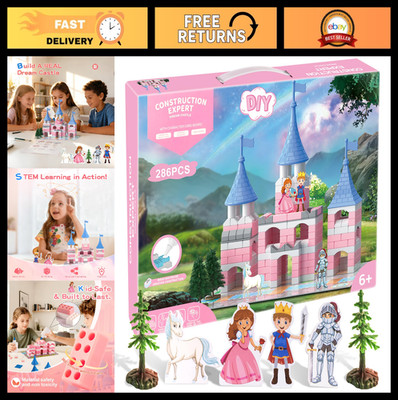 286 PCS Princess Castle Building Kit, Mini Brick DIY Craft Playset, STEM Toy for