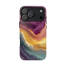Phone Ink - Case for iPhone/Galaxy/Pixel - Fluid Purple Yellow Waves