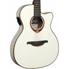 Lag T118ASCE Tramontane Auditorium SLIM Electro Acoustic Guitar - Ivory