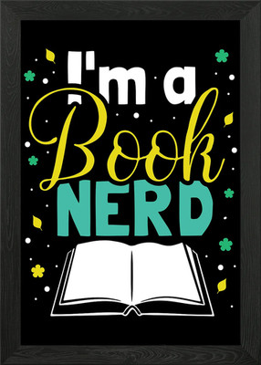 Nerd Geek Bücherwurm Buch Lo gerahmtes Wandbild Poster Leinwanddruck Bild