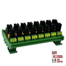 DIN Rail Mount 8 Amp Solid State Relay SSR Module, in 4 32VDC, Out 8 Channels