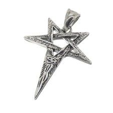 asymetrisches Pentagramm Anhänger Pentagram Amulett Wicca Gothic AS-7446-0K