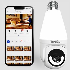 3MP Security Light Bulb Camera - 5G 2.4GHz 2K HD Outdoor Light Socket Camera ...