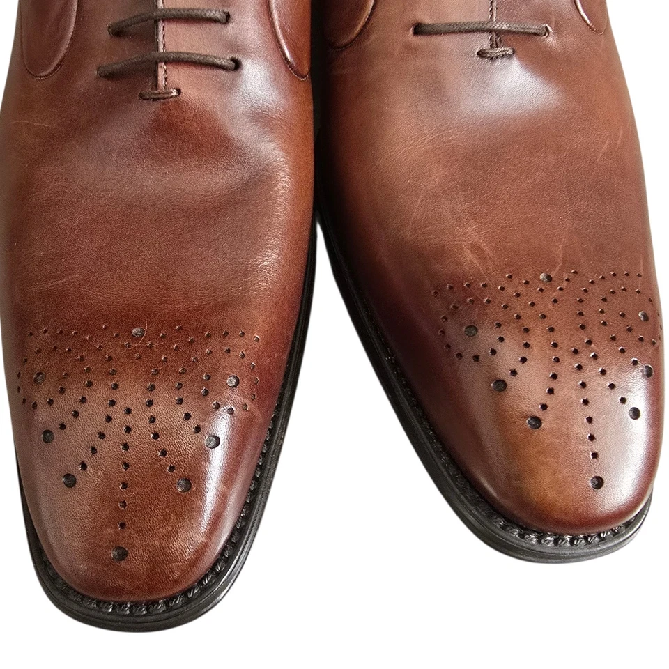 Mezlan Size 13 M Brown Leather Lace Up Medallion Toe - Image 4 of 4