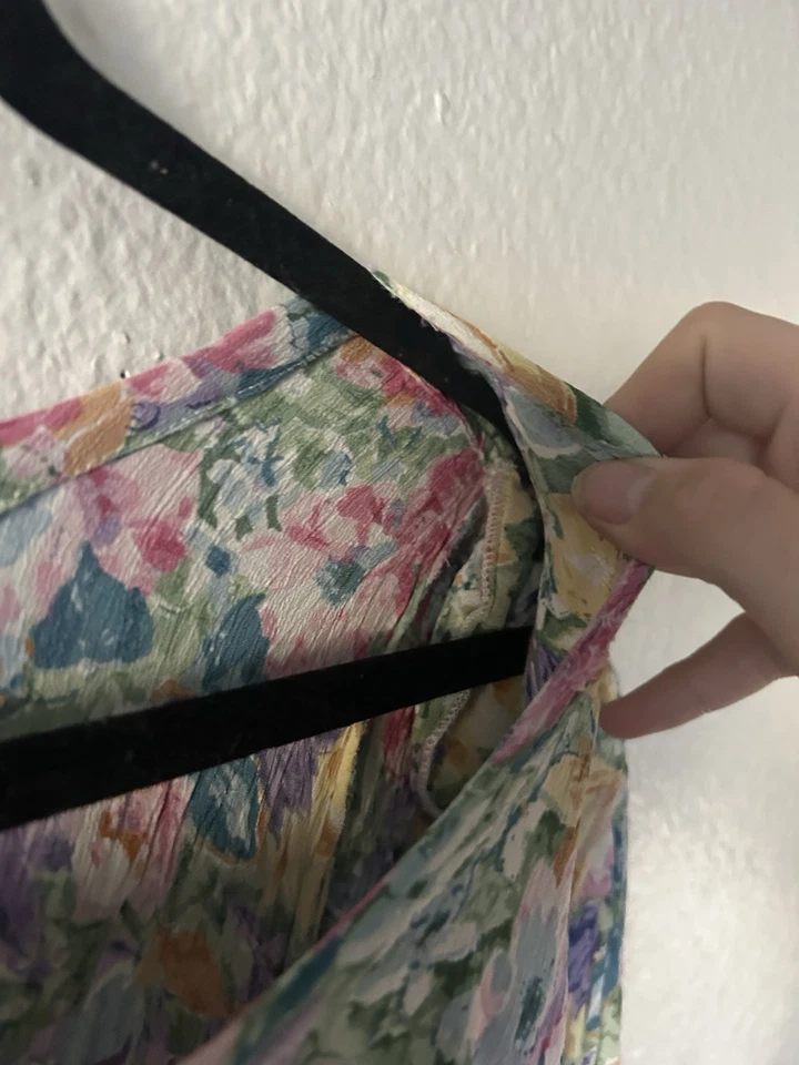 Maxi Vestido Vintage Años 90 Floral Pastel Cottagecore Pradera Grande Modesto Tradwife Foto 4 de 4