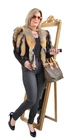 US5585 REAL FOX FUR STOLE RANCH FOX SCARF FOX COLLAR SHAWL - FUCHS STOLA