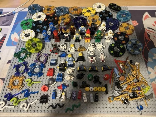 LEGO Ninjago Retired Minifigure Lot w/ Weapons, Accessories, Spinners, and extra