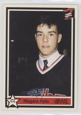 1990-91 7th Inning Sketch OHL Checklist Niagara Falls Thunder Steve Staios 0il7