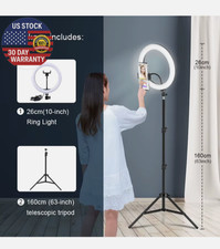 10Inch Selfie Ring Light with Optional Tripod, Photography Fill Light Led Ring L