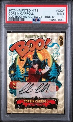 2025 Wild Card Haunted Hits Boo! Corbin Carroll True 1/1 AUTO PSA 9 MINT