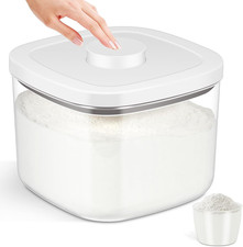 Airtight Rice Container 10 Lbs, Clear Plastic Food Storage Container Bin for Flo