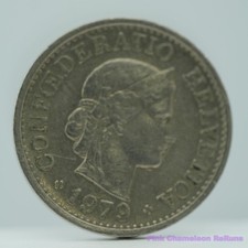 1979 Swiss Switzerland 10 Rappen Coin Copper Nickel