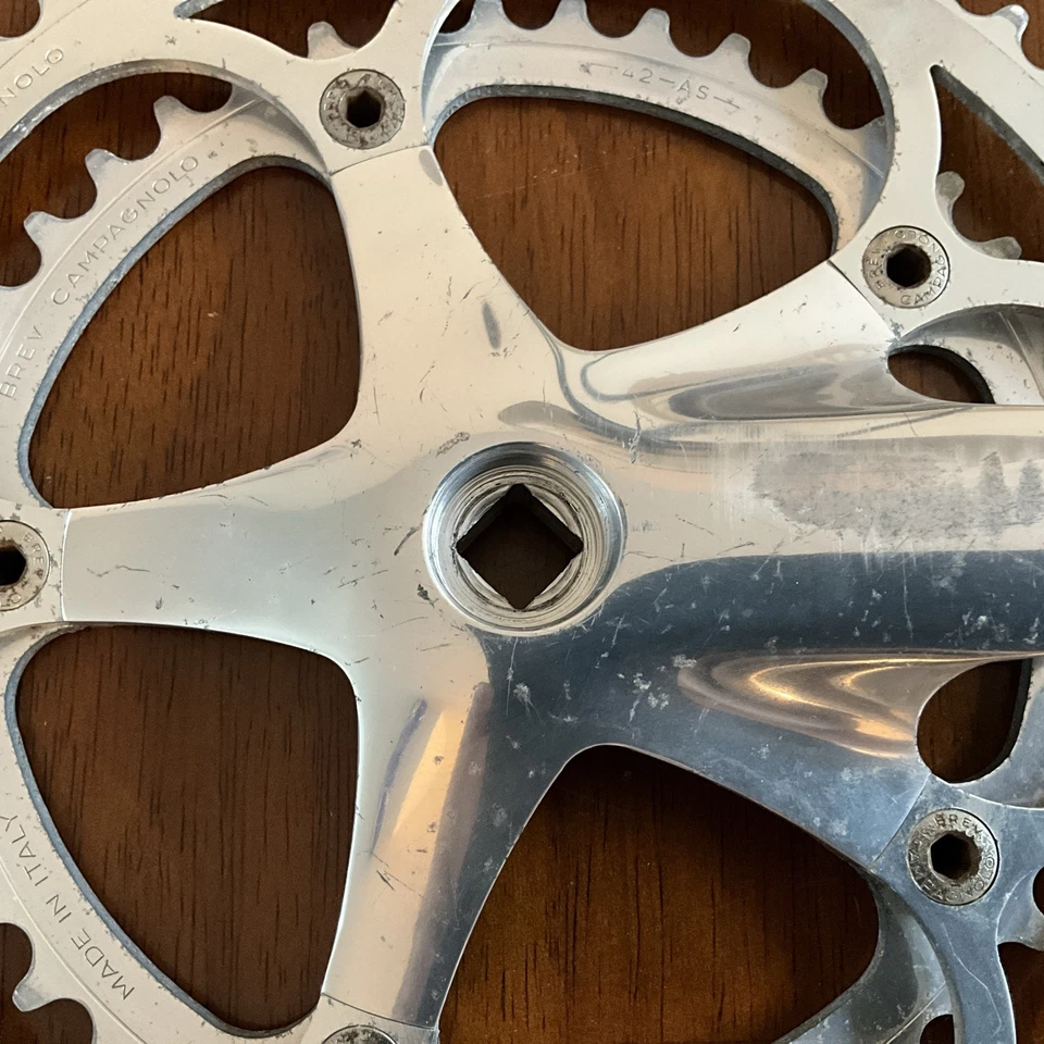 Vintage Campagnolo Crankset – 170mm – 53/42 Chainrings – Silver Alloy – Used - Image 4 of 4