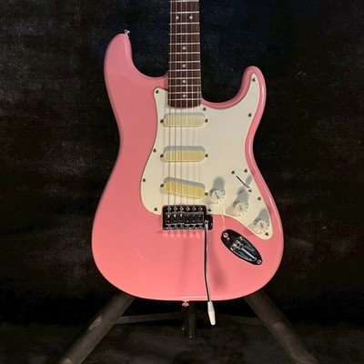 Squier by Fender Bullet ST Model Used Basswood Body Maple Neck Pink w/Soft Case