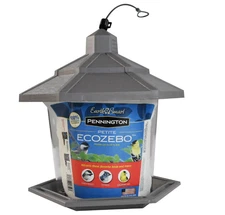 Pennington Earth Smart, Gray Plastic, Hopper Wild Bird Feeder, 2.5 lb. Capacity