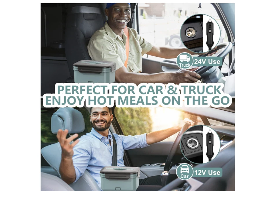 Calentador Eléctrico Portatil De La Comida De La Fiambrera Para Coche Oficina Foto 2 de 4