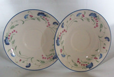 3 x Saucers WINDERMERE EXPRESSIONS ENGLISH CHINA ROYAL DOUTON BLUE WHITE USED.