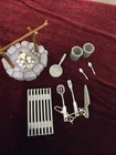 10 Pcs VINTAGE 1980s Barbie Camping Grilling Campfire Accessories Lot