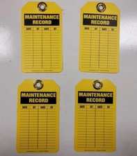 Qty 31 Accuform Plastic Maintenance Record Tags Brass Hole TRS309 5 3/4 x 3 1/8"
