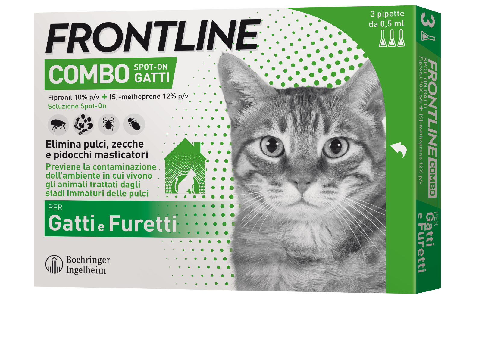 Frontline COMBO Gatto 3 Pipette  Antiparassitario Spot on GATTI