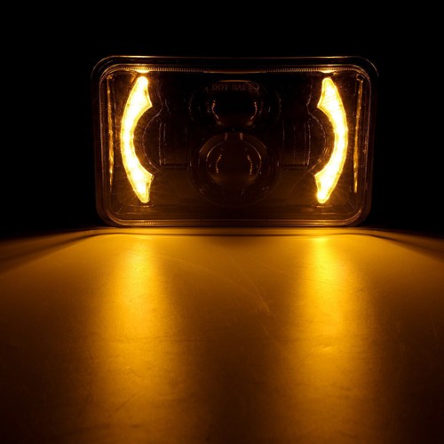 Pair 4x6" LED Headlights Hi/Lo Beam Turn Signal For Kenworth Peterbilt 357 379 - Picture 9 of 12