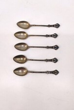 5 Antike L&ouml;ffel 925 Silber Emaille