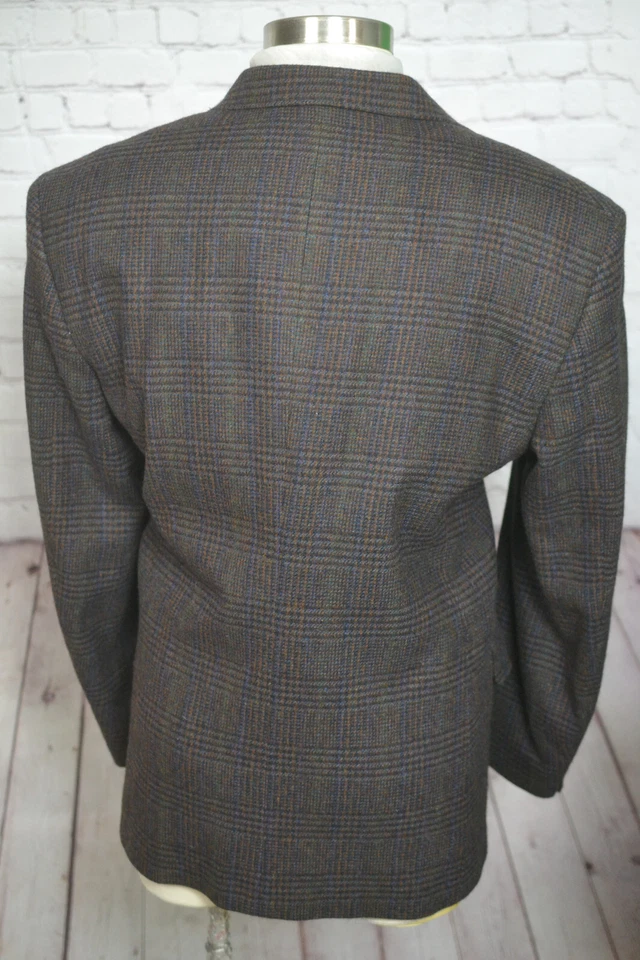 Abrigo Blazer Deportivo Lana TWEED Marrón Escocés Para Hombres WOOLRICH TALLA GRANDE O 44R Foto 4 de 4