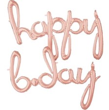Air-Filled Lowercase Cursive Letters "happy birthday " Backdrop Balloons Banner