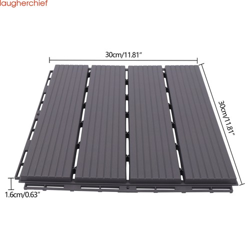 Plastic Composite Patio Deck Tiles 12 x12 Interlocking Decking Tiles - Picture 3 of 12