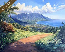 Maui with scenic overlooks oil painting 8x10 Print