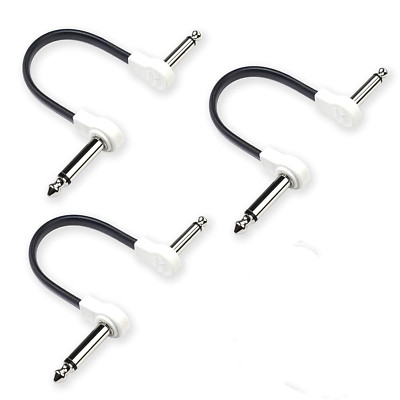 Flat Low Profile Guitar Patch Cable 6 Inch for Effects Pedals, 1/4 Inch Right-An