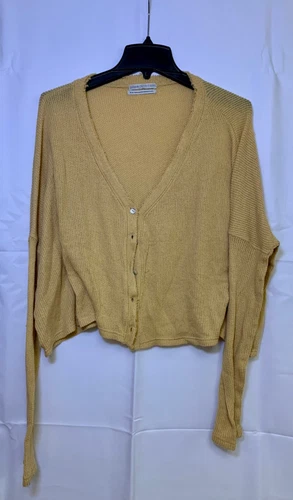 Urban Outfitters V-neck Button Front Cardigan Womens Size Medium Mustard Yellow