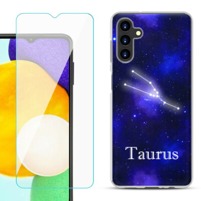 Case for Samsung Galaxy A13 5G, w/ Tempered Glass - Zodiac / Taurus