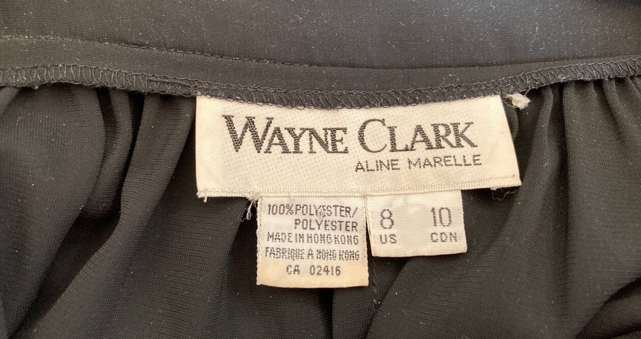 Wayne Clark 1980s Vintage Black Pleated Chiffon C… - image 6