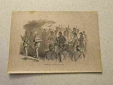 KP187) Union Army Drumming A Coward Out Of Camp Civil War 1898 Engraving