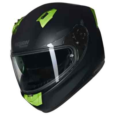 CASCO MOTO INTEGRALE NOLAN N60-6 CLASSICO NOBILE 311 NERO OPACO VERDE TAGLIA M