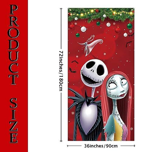 Jack and Sally Door Cover - The Nightmare Before Christmas