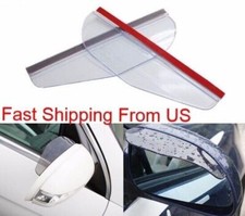 CLEAR SIDE REAR VIEW MIRROR FLEXIBLE RAIN BOARD SUN VISOR SHADE SHIELD PAIR