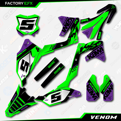Green Purple Venom Graphics Kit fits 19-23 Kawasaki KXF450 KX450 Plate KX450F