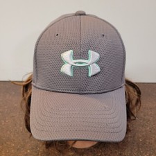 Under Armour Fitted Baseball Cap Youth Sz SM/ MD Gray Polyester Embroidered Logo