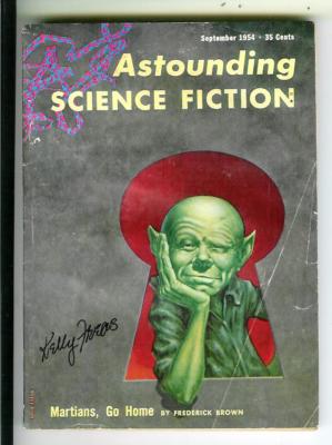 ASTOUNDING SF, 9/1954, FREAS COVER SIGNED, US digest sci-fi mag, F. Brown