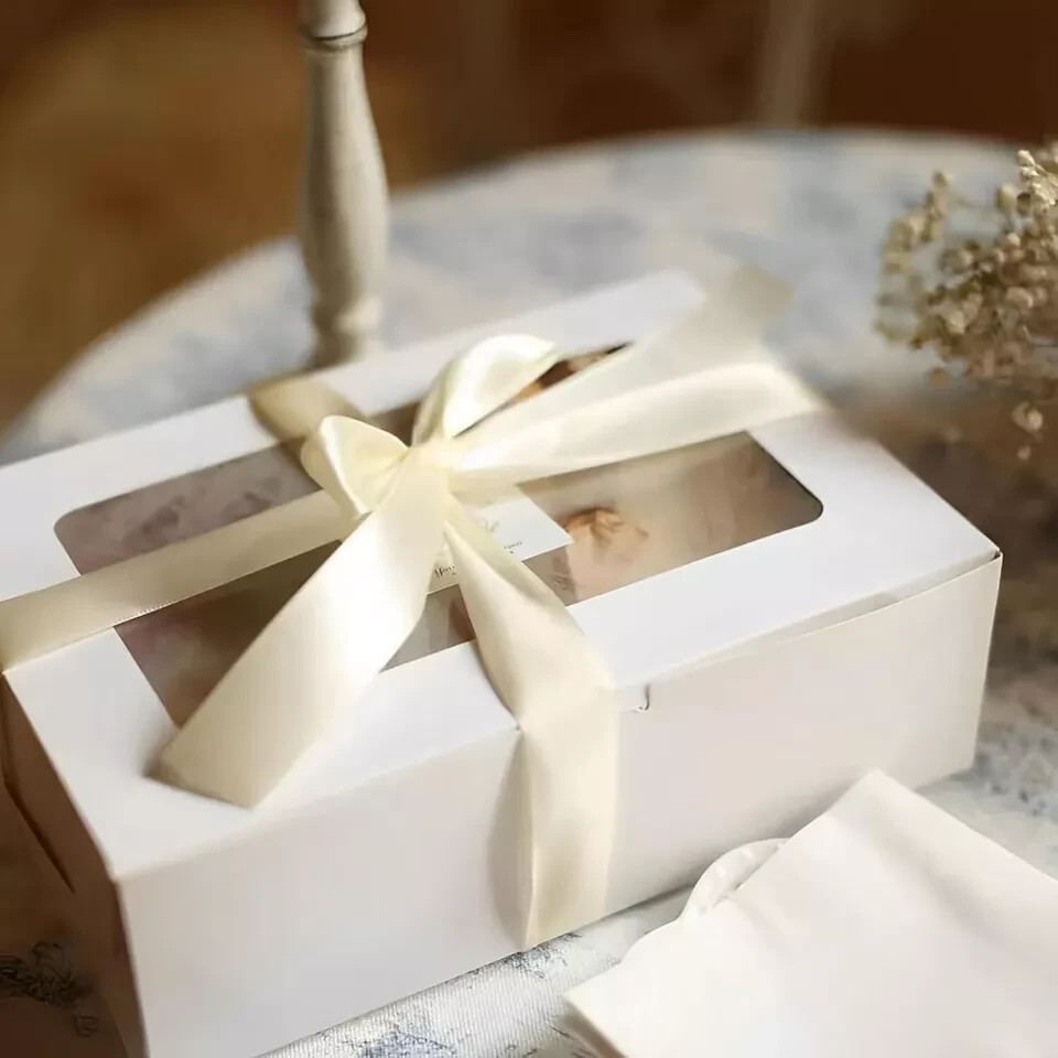 VANKUTL 8x6x2.5In 20pcs White Cookie Boxes with Window, Pastry Boxes for Gift...