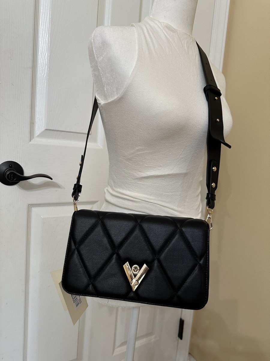 NWT VALENTINO ORLANDI Black Diamond Quilted Crossbody Shoulder Bag 