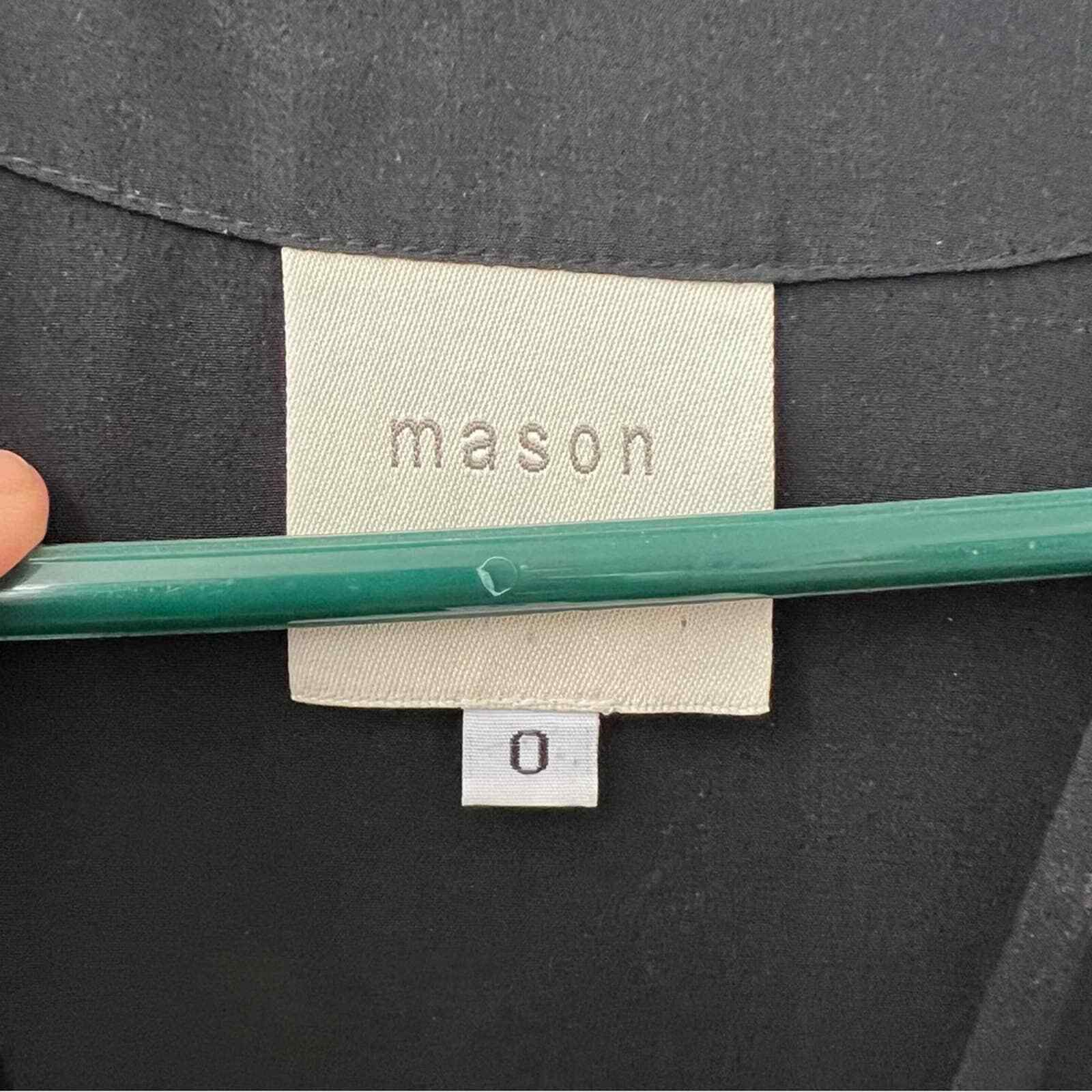 MASON 100% Silk Black Drawstring Mini Shift Dress… - image 5
