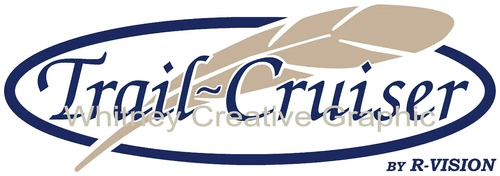 "TRAIL CRUISER" With Feather  RV LOGO Graphic decal lettering 36"x13"