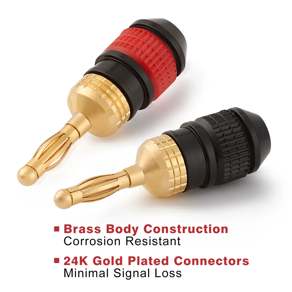 WGGE WG-008 24K Gold Safety Connector Banana Plugs (6 Pairs) (12 plugs ) - Image 2 of 4